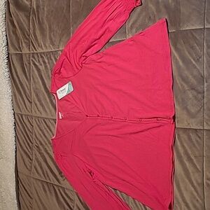 Lands' End Pink button down Tencel Top